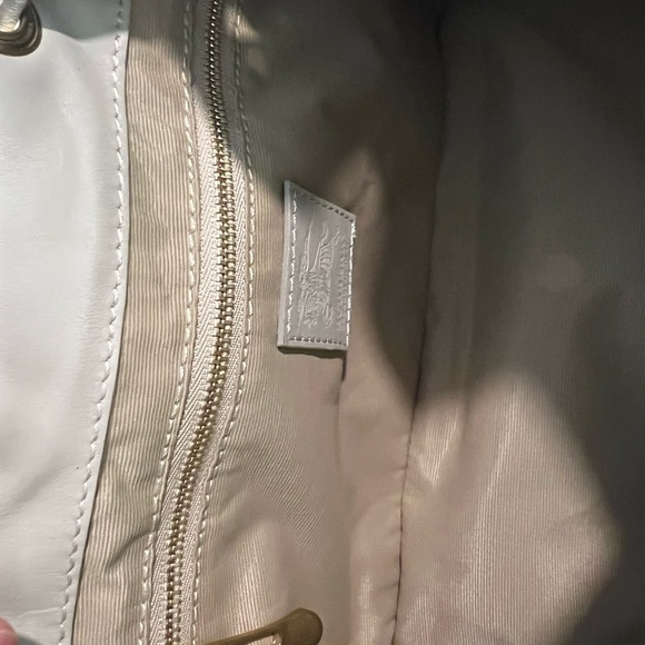 Burberry Taupe Leather Supernova Check Coated Canvas Gold Studs Bag - Picture 8 of 14